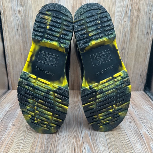 Dr. Martens 1460 Unisex Smooth Black Leather Marbled Sole Combat Boots W Size 7 - Picture 7 of 8